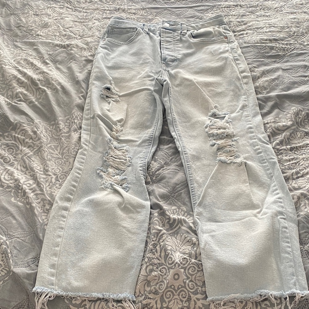 Wild Fable Distressed Light Blue High Waist Jeans Size 8